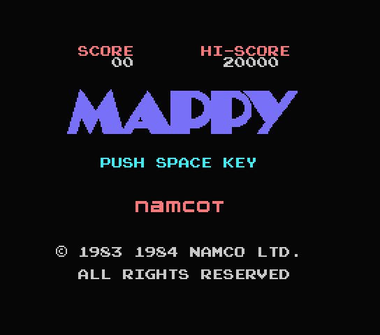 Mappy title screen for MSX